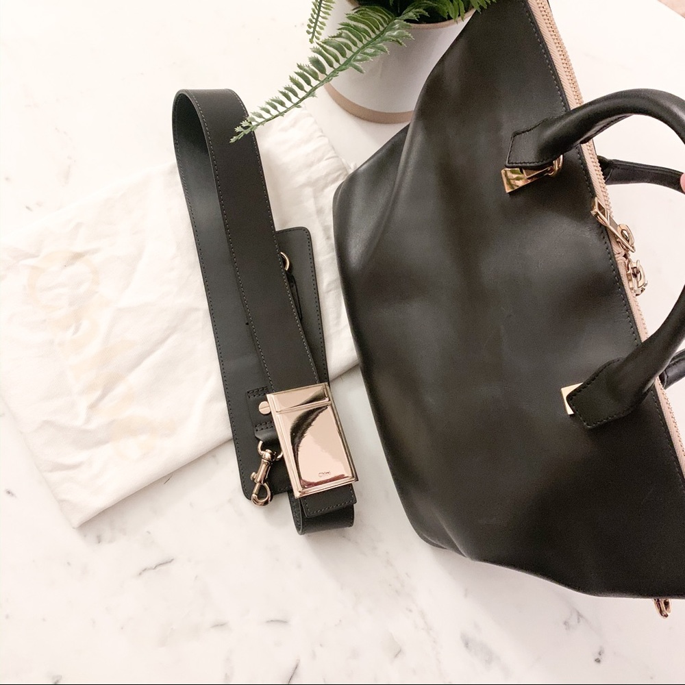 Chloe | Baylee Two Tone Leather Handbag w/ Dustbag
